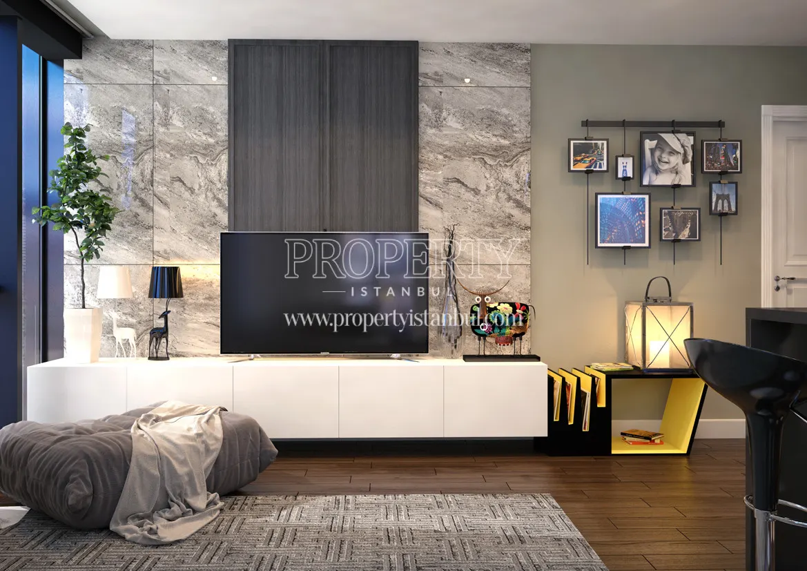 The living room in a Net Levent unit