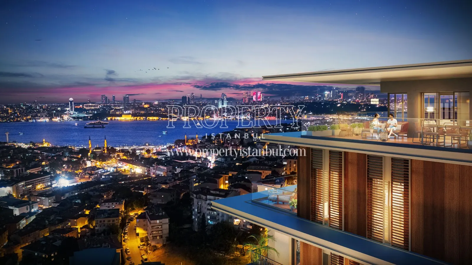 Bosphorus view from the Nevbahar Istanbul terrace