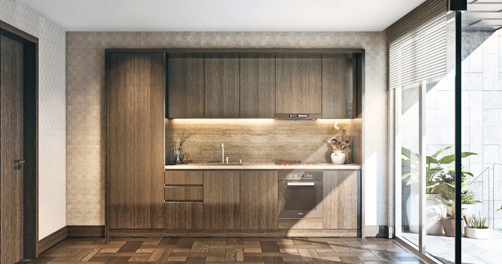 Small wooden kitchen in Cer Istanbul