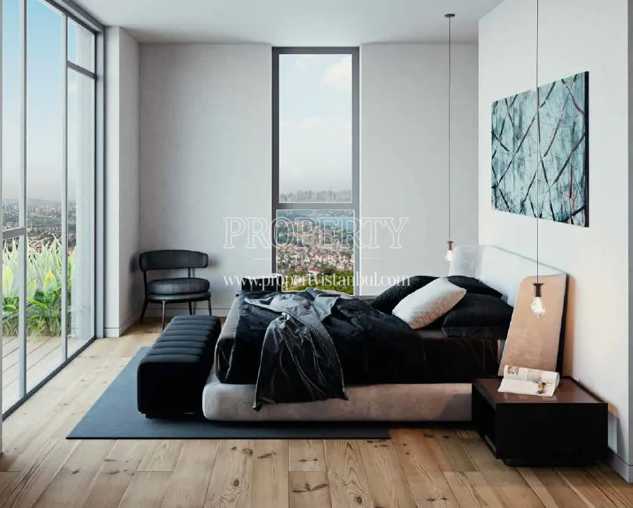 The master bedroom having a Bosphorus view