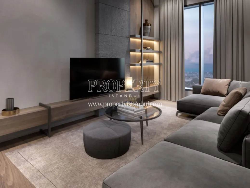One of the living rooms in the Emirgan Apartments by Seba building