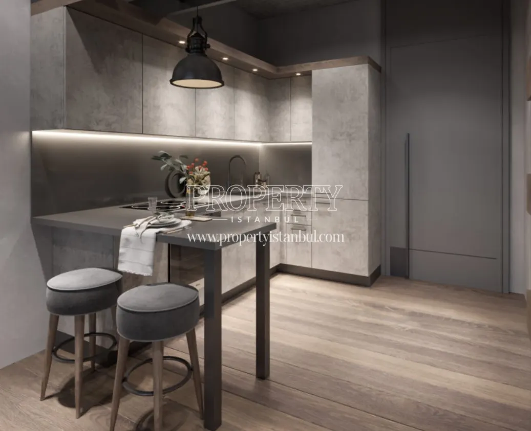 One of the kitchens in Emirgan Apartments by Seba