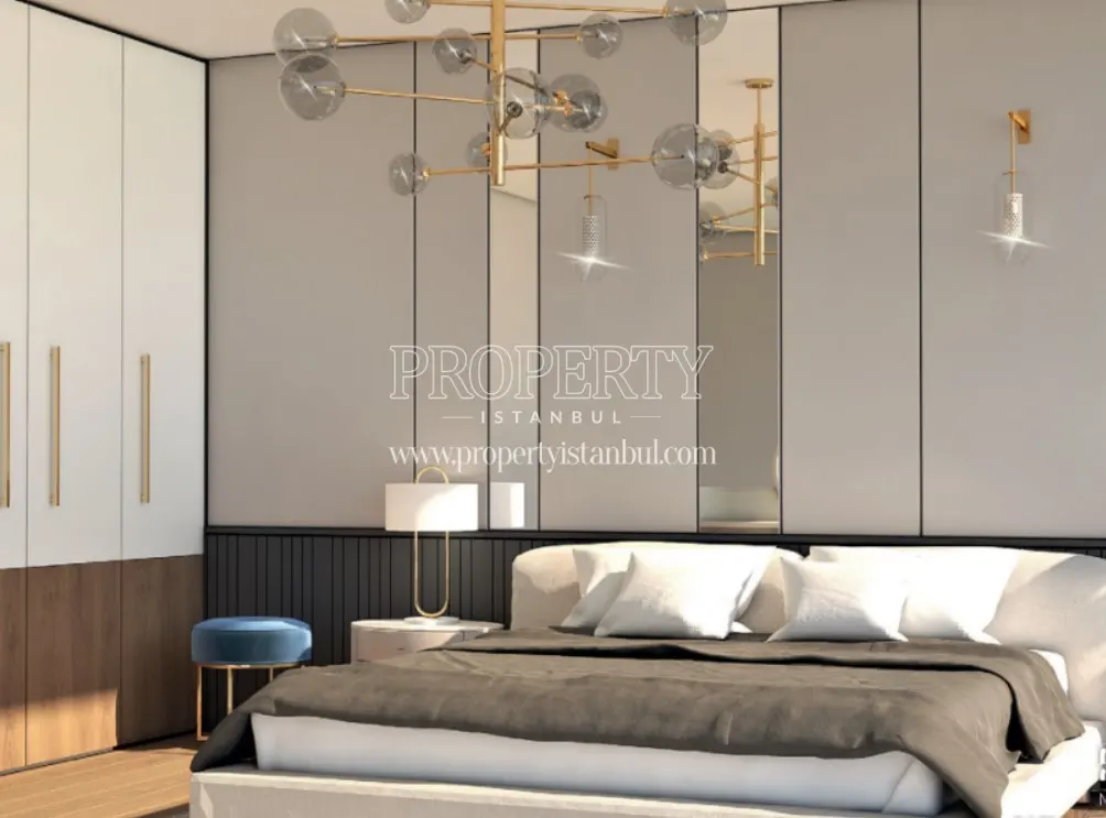 Master bedroom in the Merkez Kemerburgaz project
