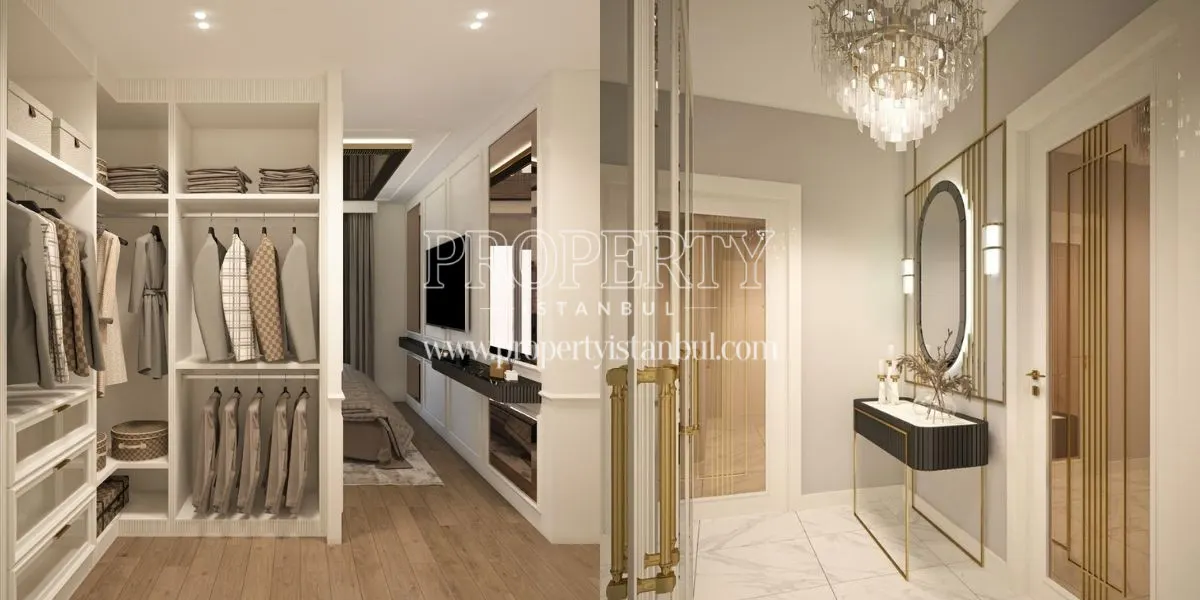 A dressing room and a bathroom in Alya Mercan Project