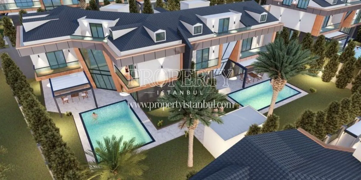 A villa with a pool in the Mavera Villa Etap 2 project