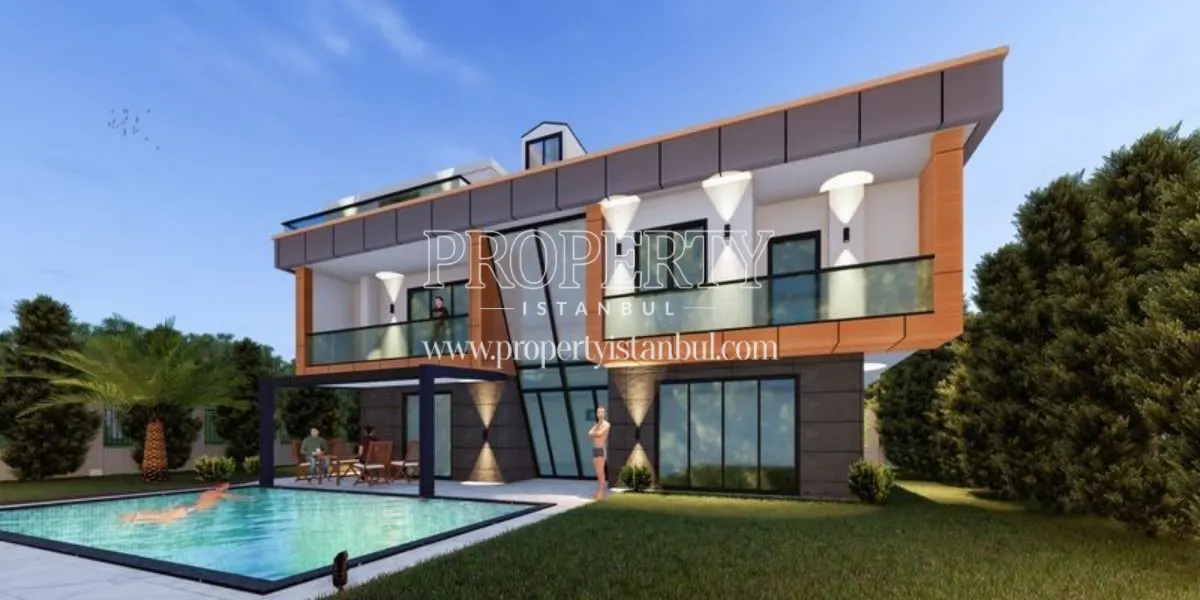 A villa with a pool in the Mavera Villa Etap 2 project