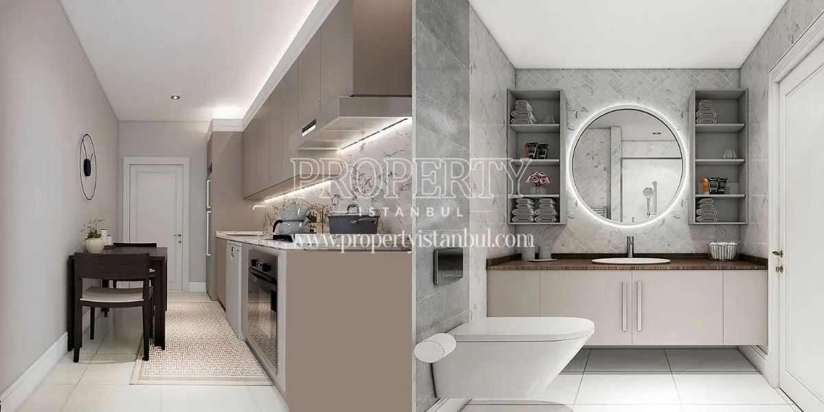 Bathroom and kitchen in the Qadraj Gozdagi project