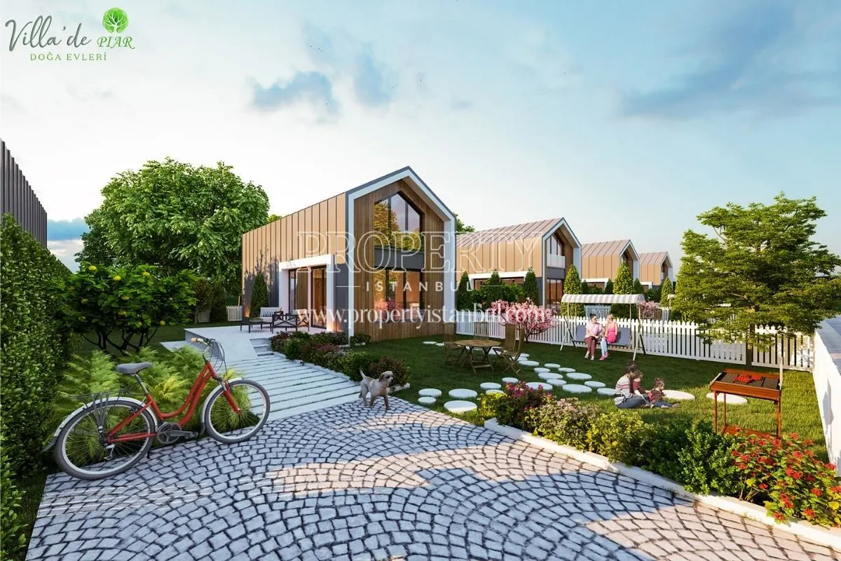 A house and its garden in Villa'de PIAR Doga Evleri