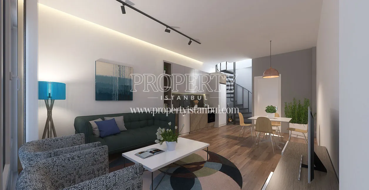 Living room of an apartment in Taksim Palas