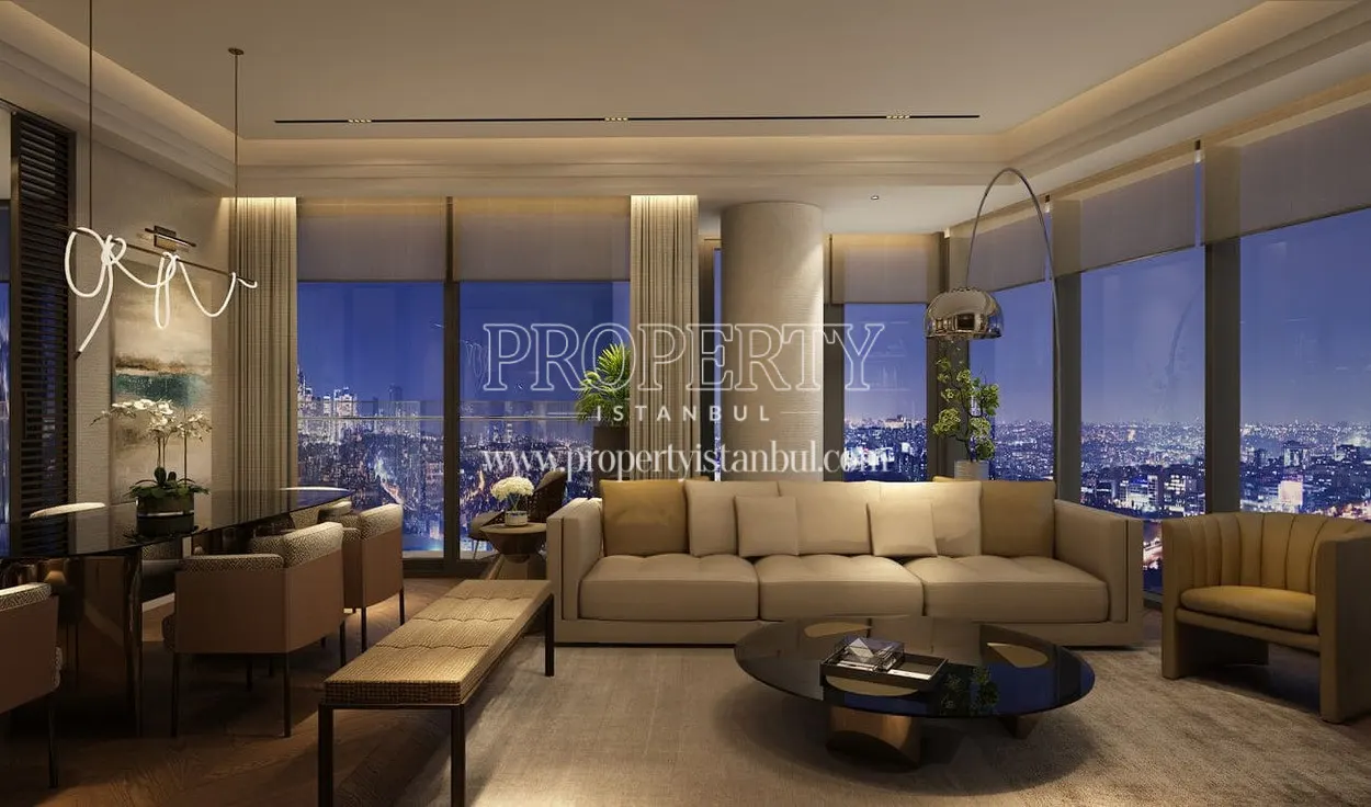 Living room and its panoramic view of an apartment in Rams Beyond