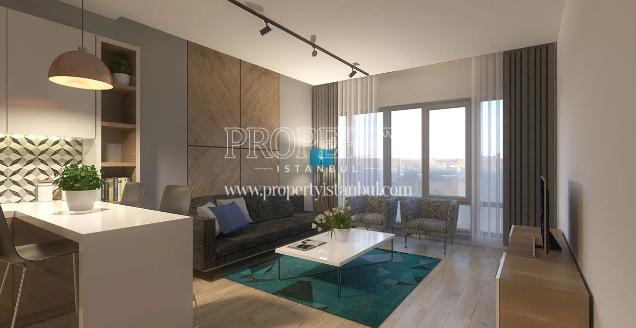 Living room of an apartment in Taksim Palas