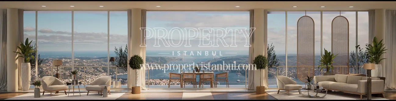 Panoramic Bosphorus view from an apartment in Rams Beyond