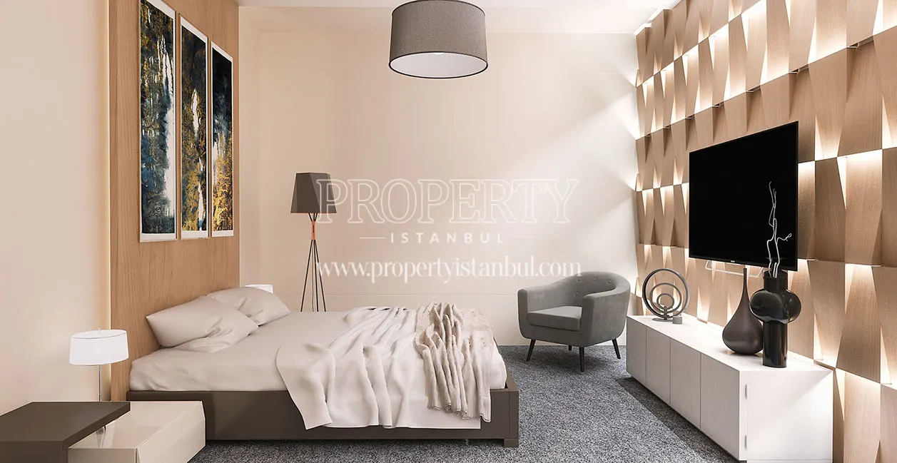 Bedroom of an apartment in Taksim Palas