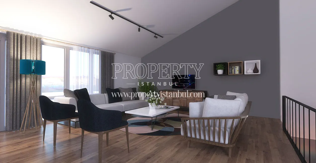 Living room of an apartment in Taksim Palas