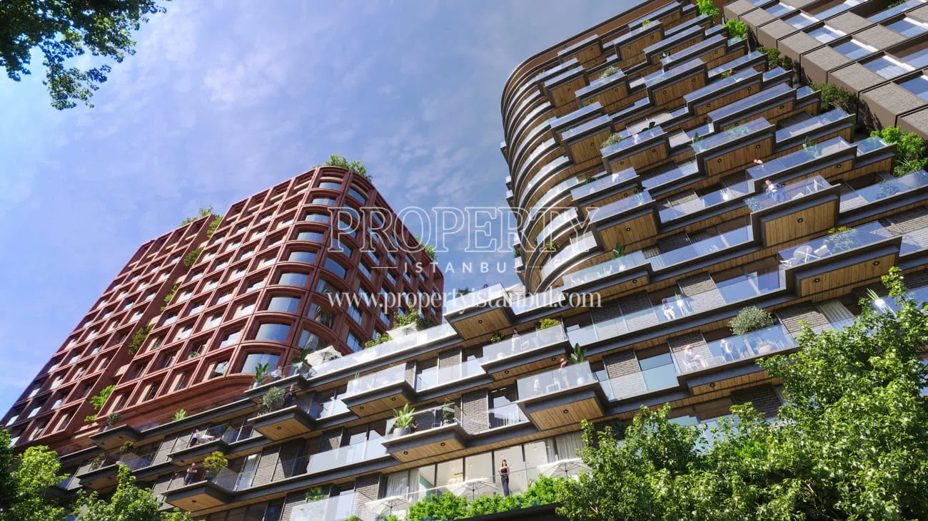 Bottom view of the buildings in the Rams City Halic project