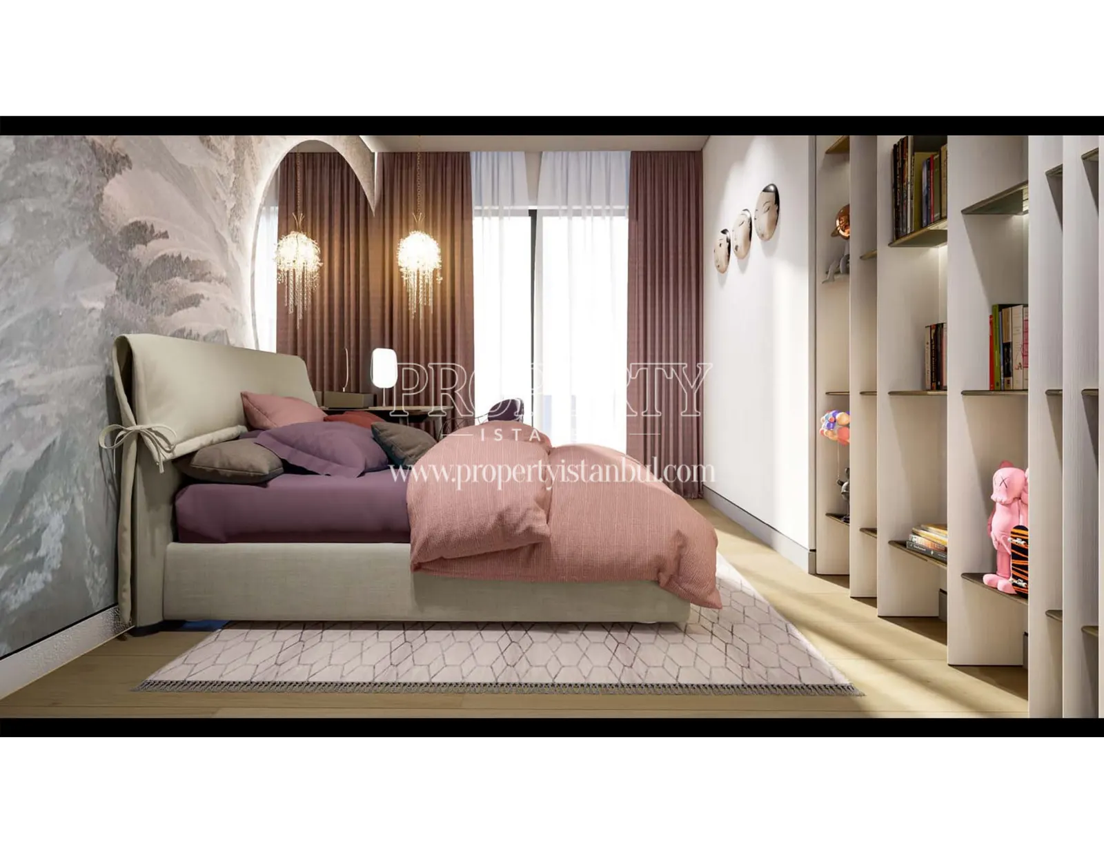 Master bedroom of an apartment in Rams Garden