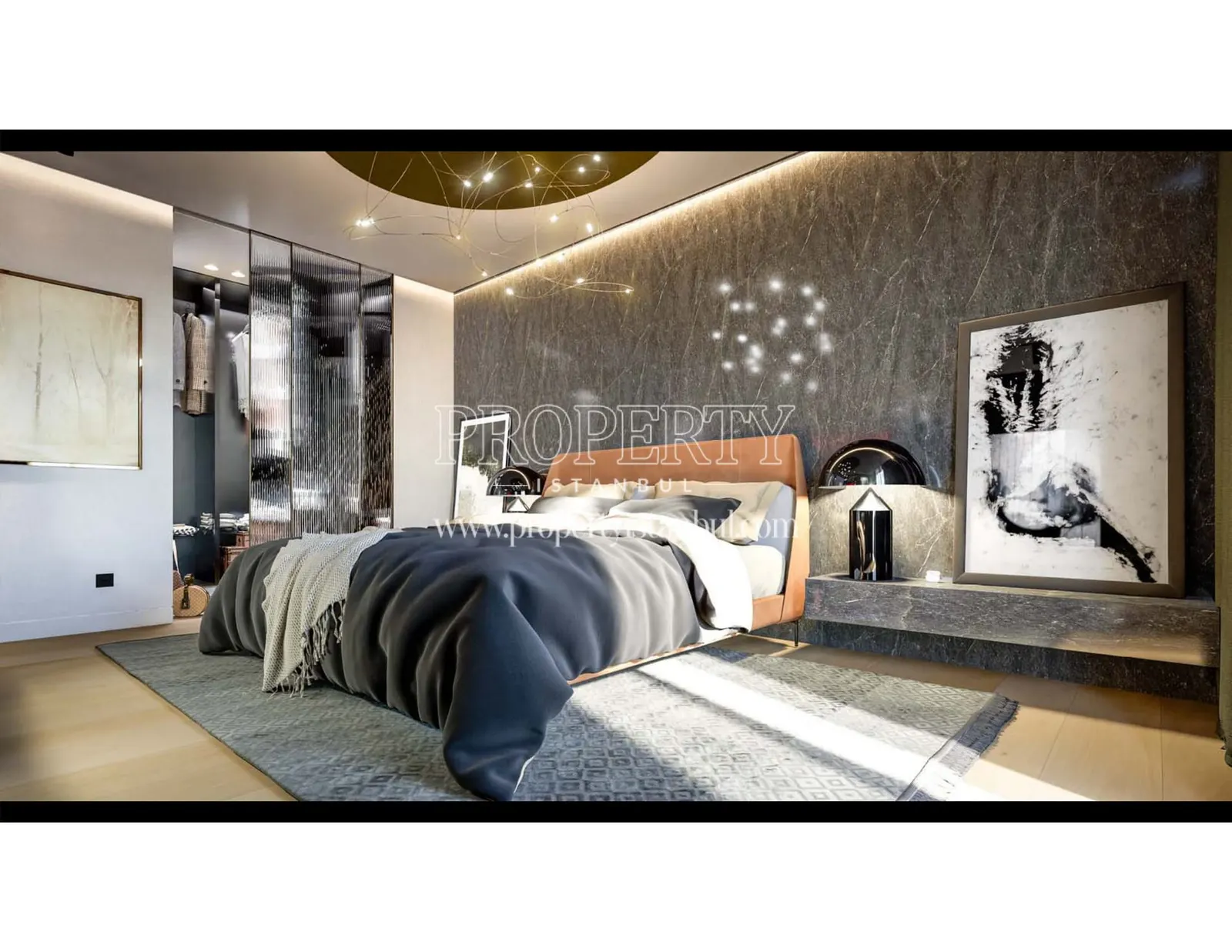 Master bedroom of an apartment in Rams Garden