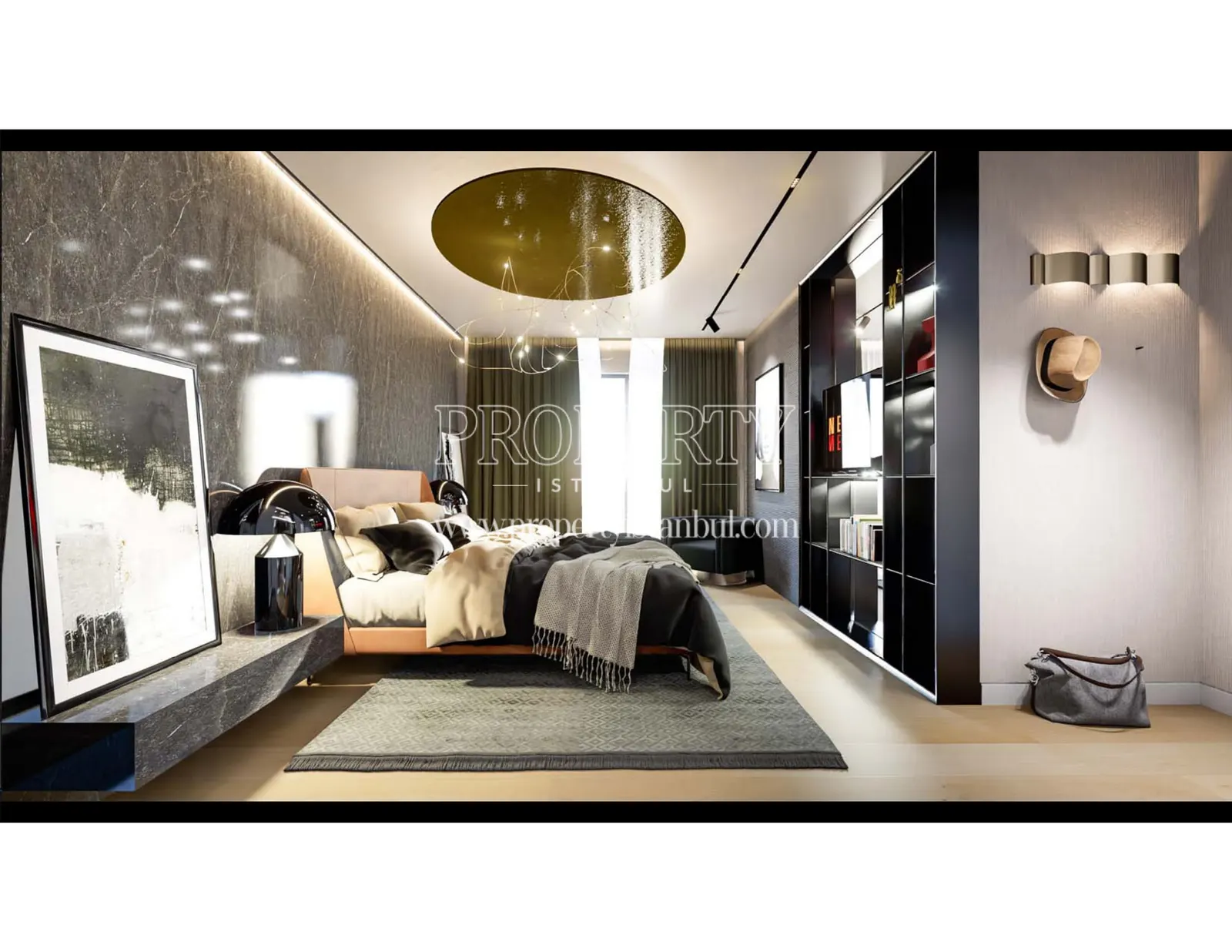 Master bedroom of an apartment in Rams Garden