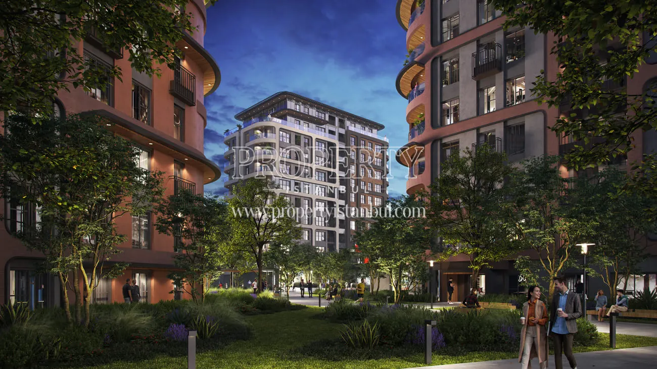 Exterior night view of the Rams City Halic project