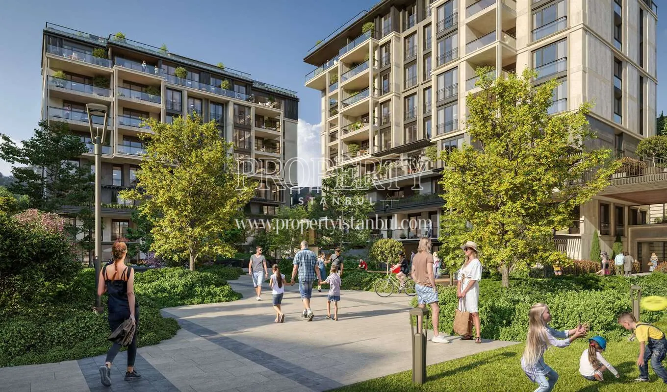 Inner garden area of the Referans Besiktas project