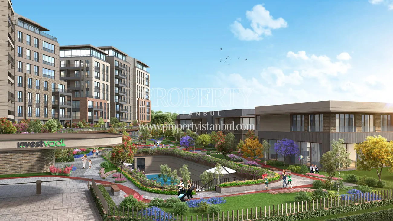 Inner garden area of the Invest Vadi project