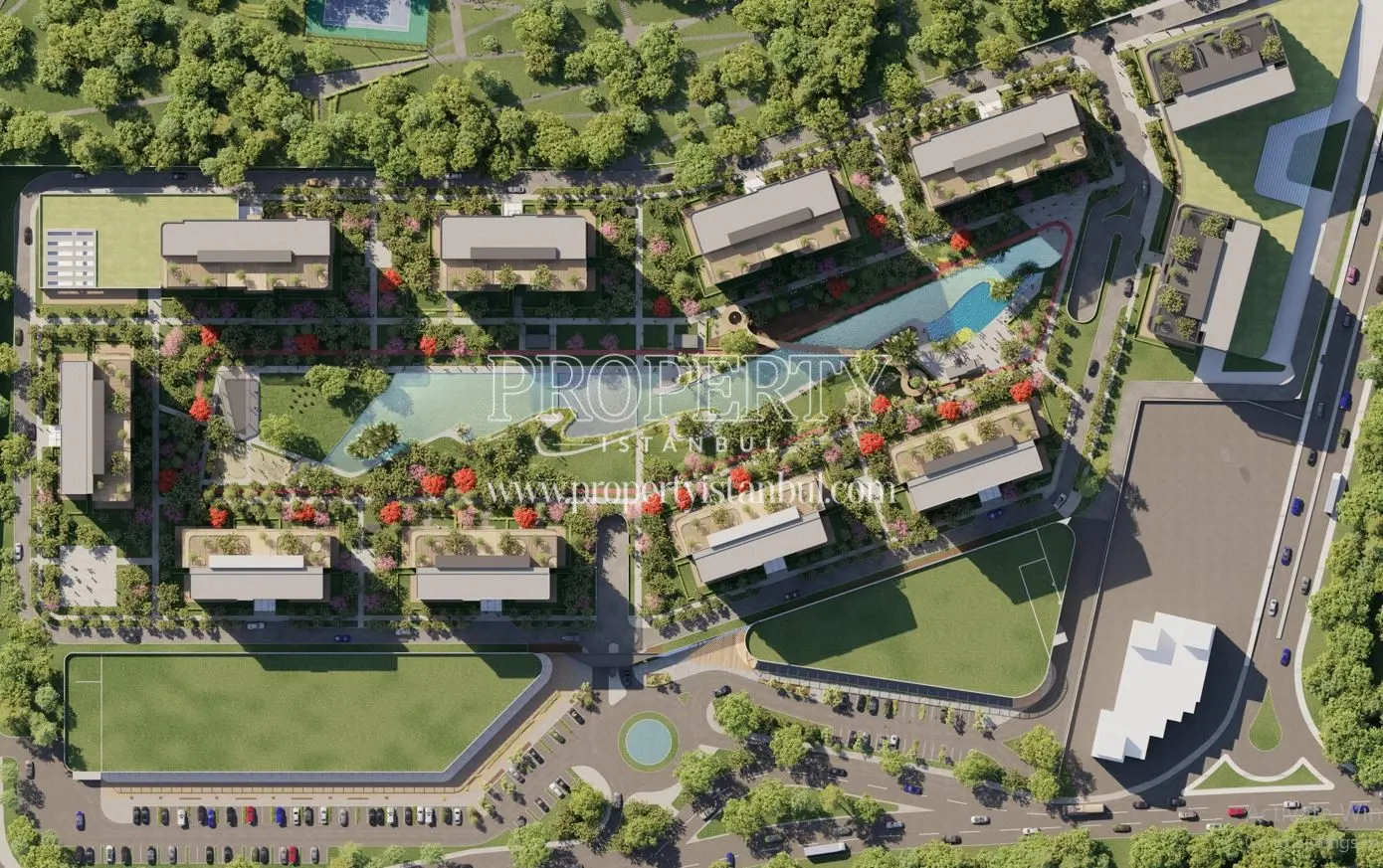 Drone view of Rams Garden