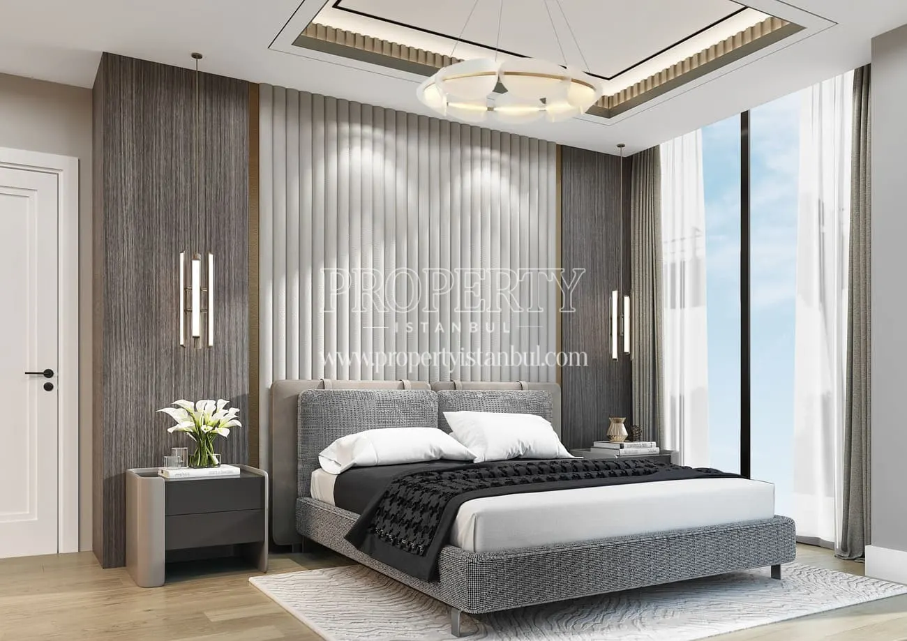 Master bedroom of an apartment in Dunya Sehir Maltepe