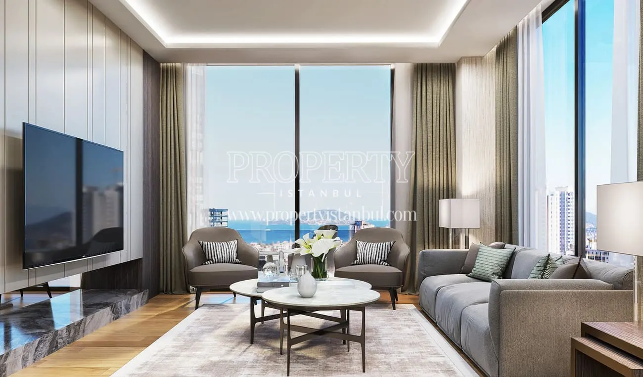 Living room of an apartment in Dunya Sehir Maltepe