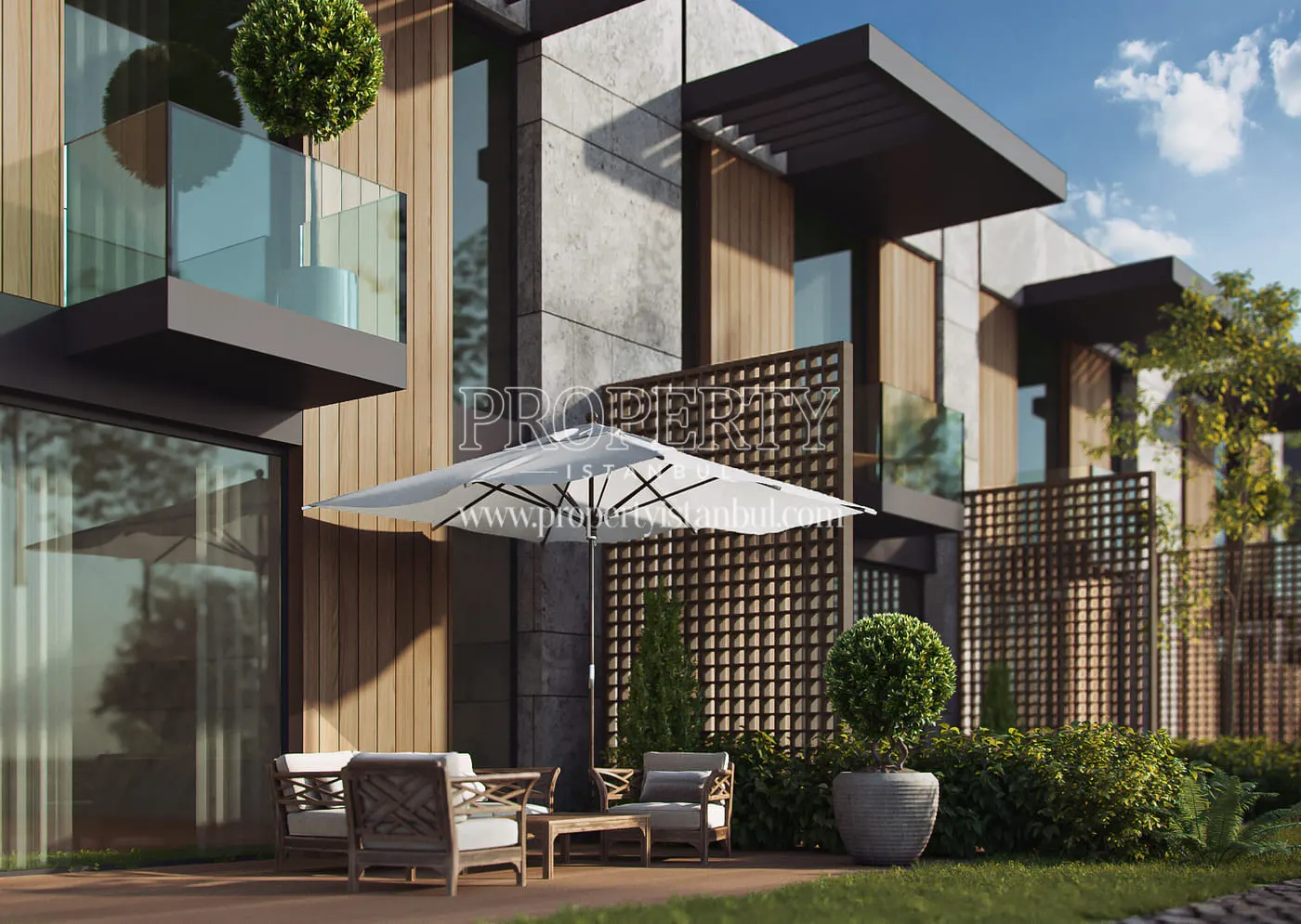 Private garden area in the Seba Central project