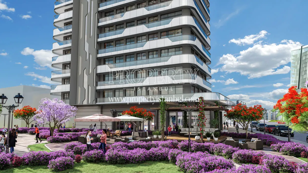 Garden area of the Empire Avcilar project