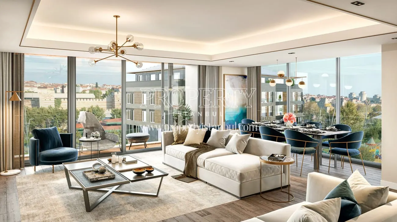 Living room of an apartment in the Selenium Park project