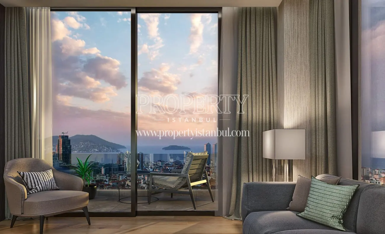 Scenery from the living room of an apartment in Dunya Sehir Maltepe