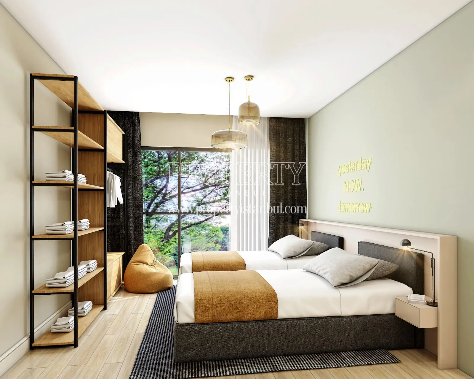 Master bedroom of an apartment in Superior Suites