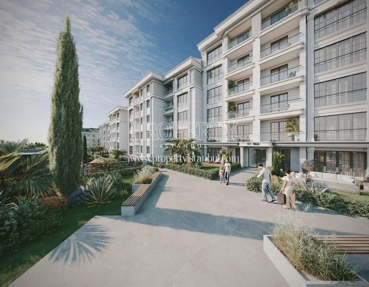 Inner garden area of the Hilal Hill project