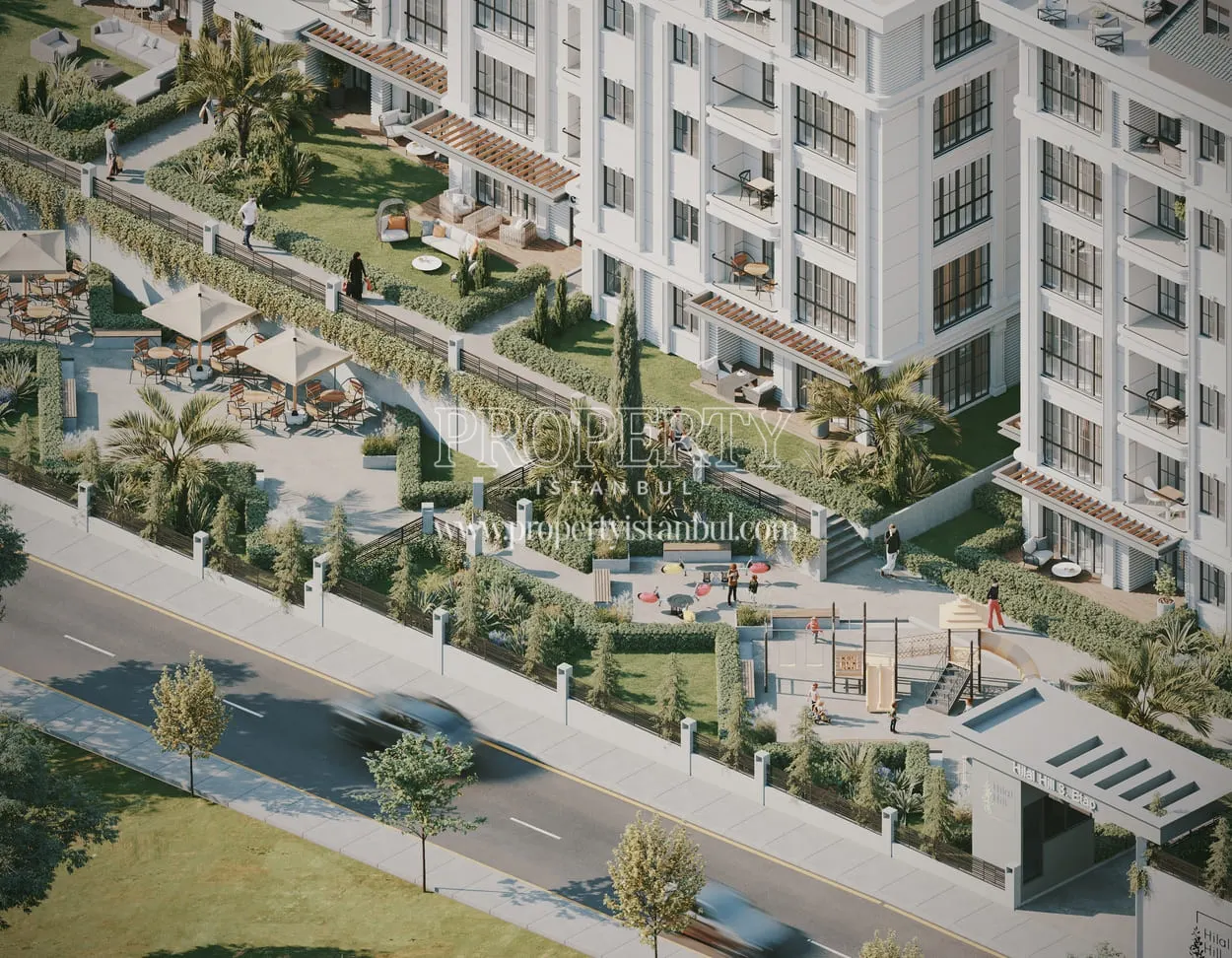 Top view of the garden area of the Hilal Hill project