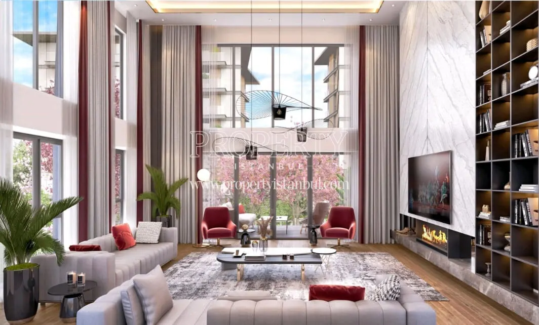 Living room of an apartment in the Suryapi Exen project
