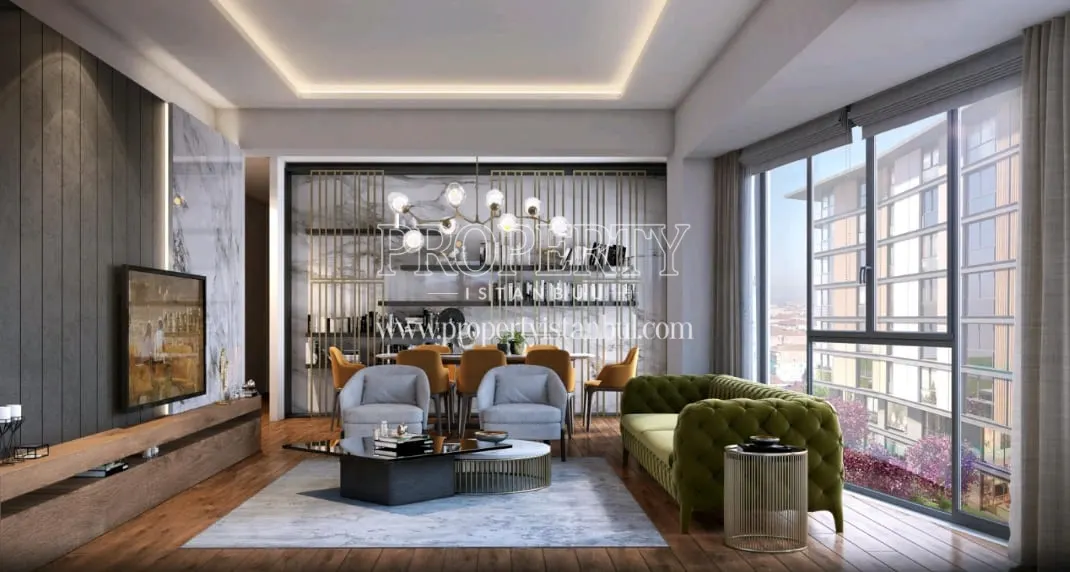 Living room of an apartment in the Suryapi Exen project