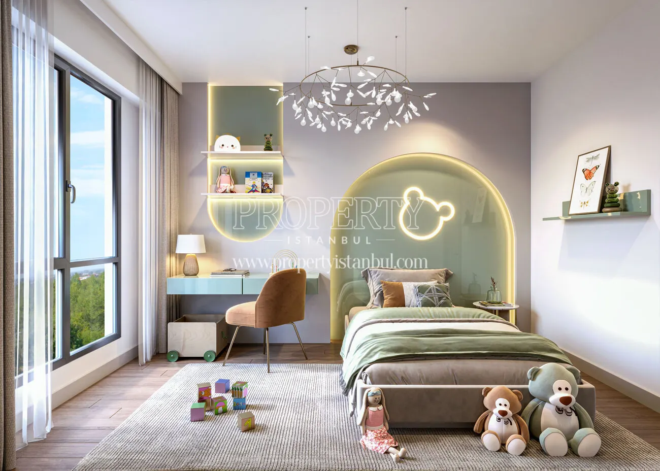 Bedroom of an apartment in the Suryapi Cevher project