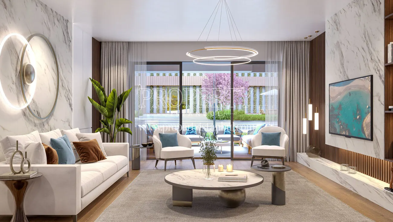 Living room of an apartment in the Suryapi Cevher project