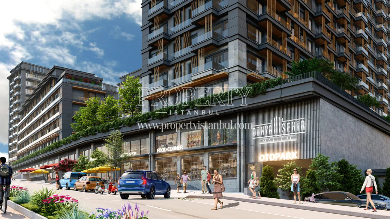 Commercial area of Dunya Sehir Maltepe