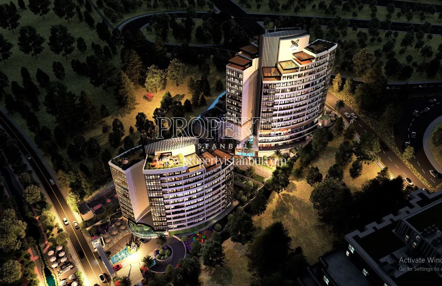 Drone view of the Lotus Towers project
