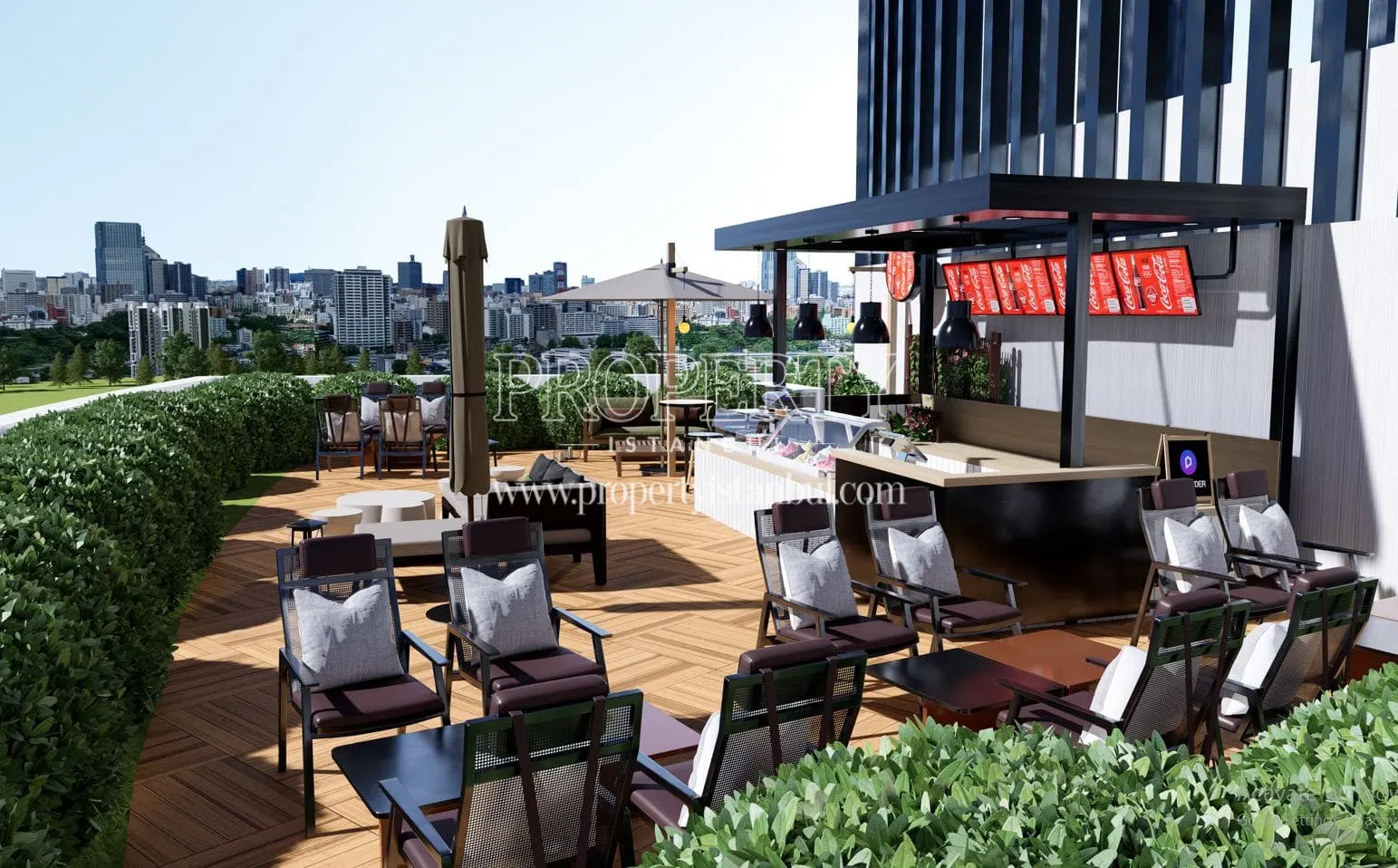 Terrace area of the Lotus Towers project