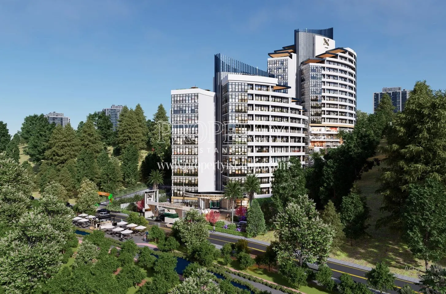 Exterior view of the Lotus Towers project