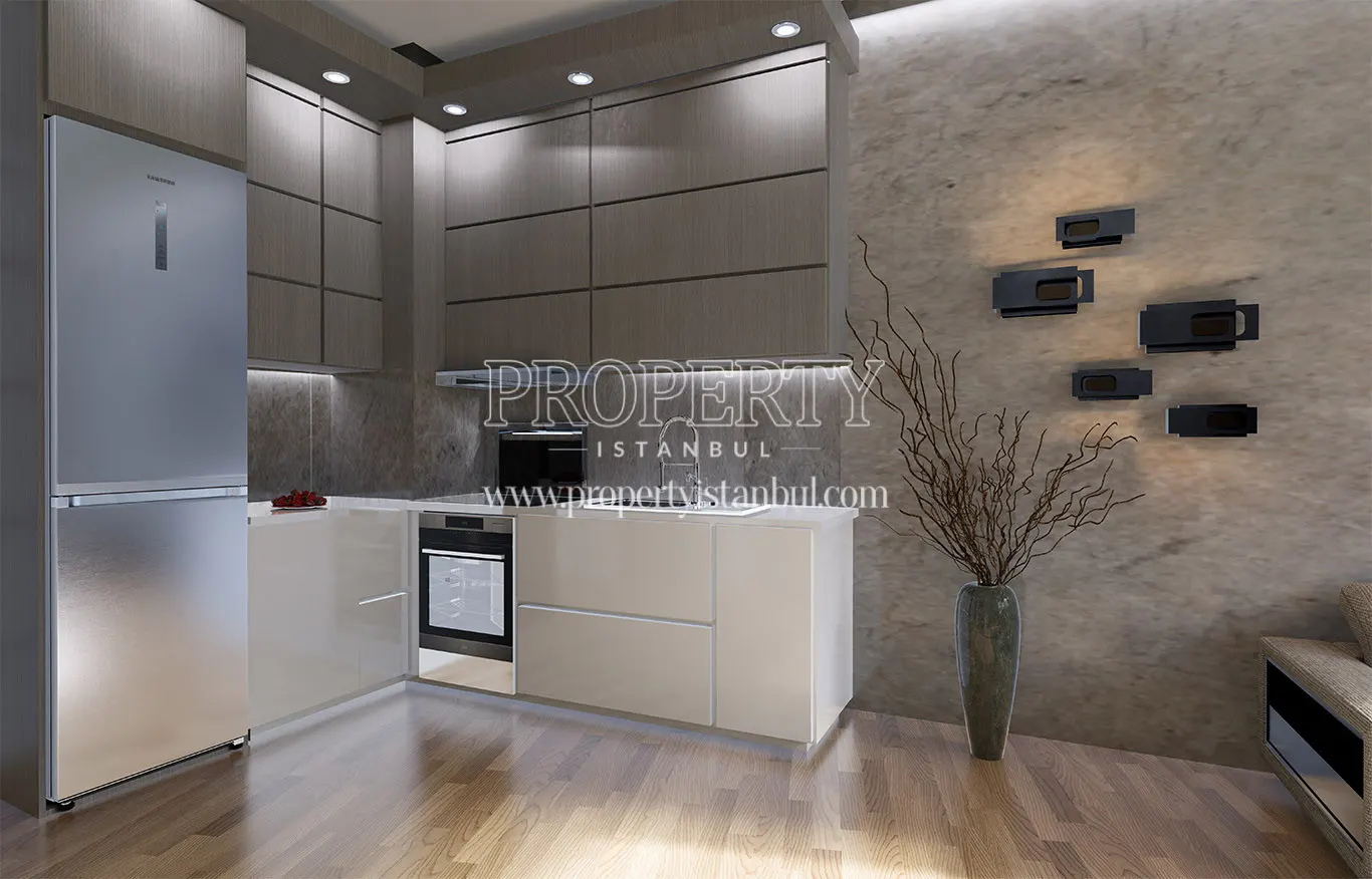 Open kitchen of an apartment in the Lotus Towers project