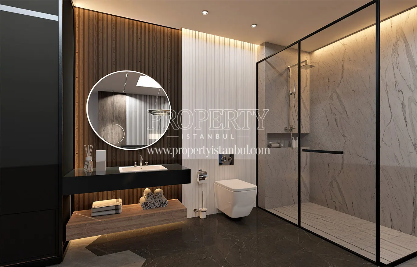 Bathroom of an apartment in the Lotus Towers project