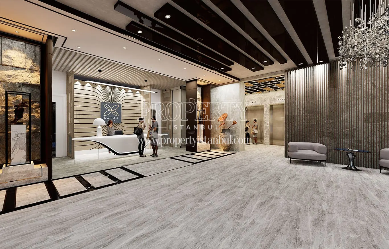 Lobby area in the Lotus Towers project