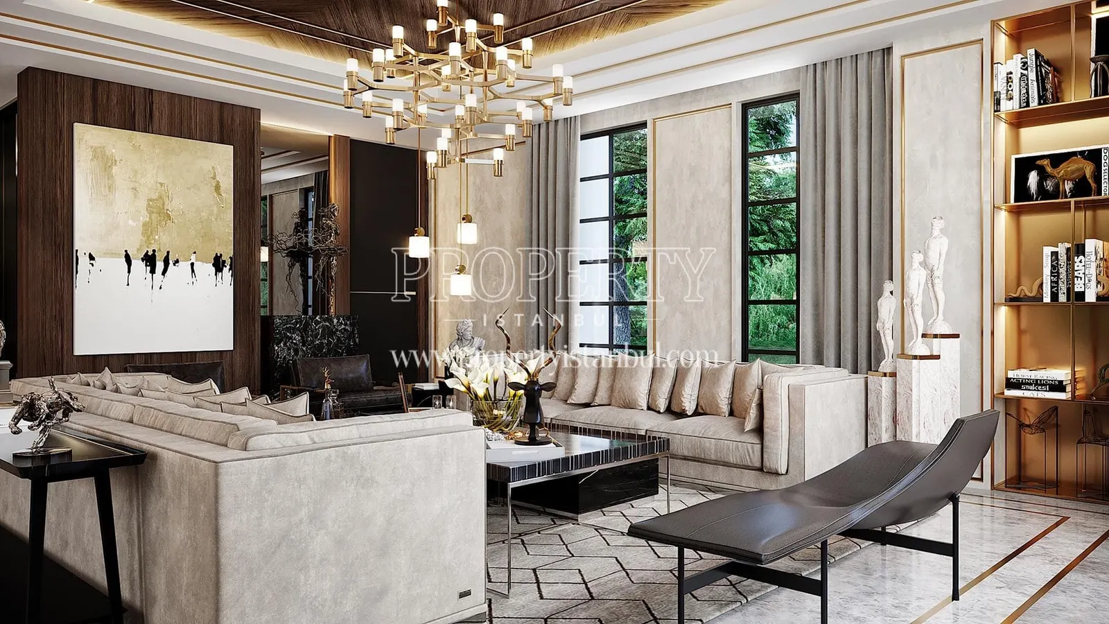 Living room of a villa in Volony Omerli