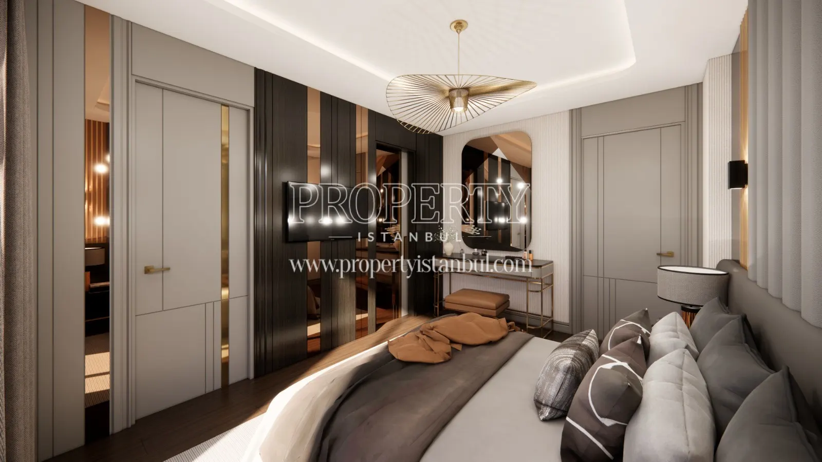 Bedroom of an apartment in Mansion Basaksehir