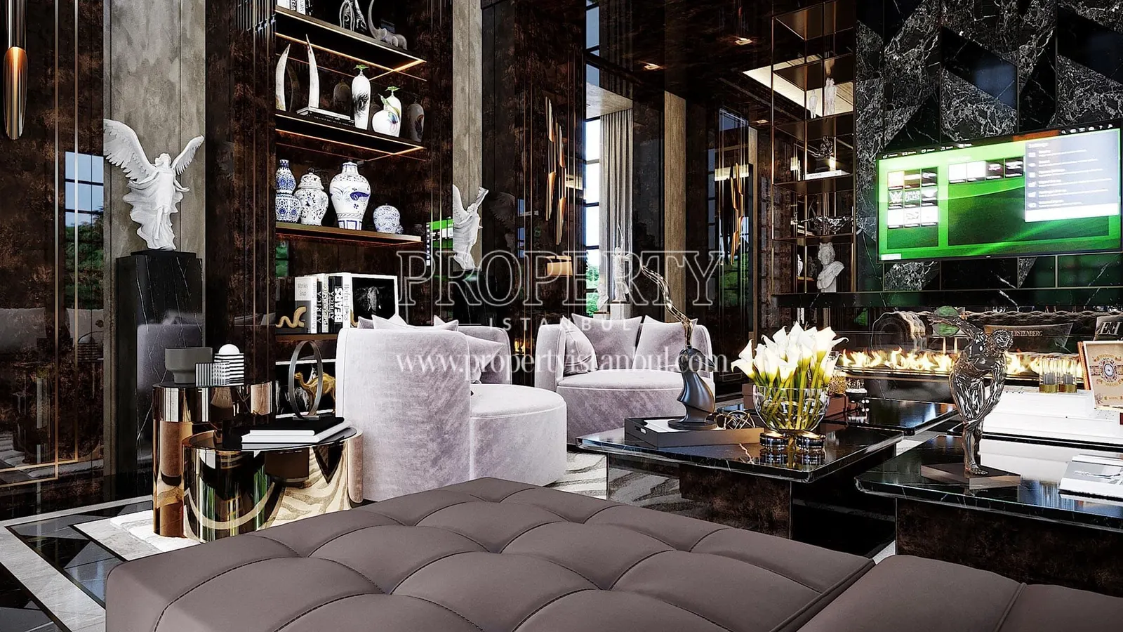 Living room of a villa in Volony Omerli