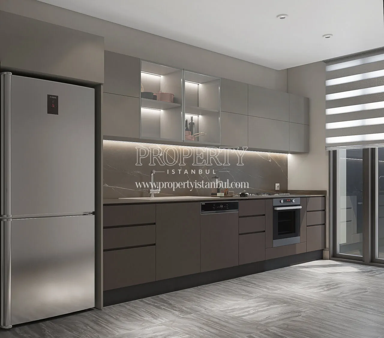 Kitchen of an apartment in Dunya Sehir Kartal